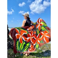 Hand Painted Floral Sarong in Brown color